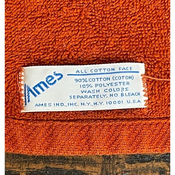 Vintage Ames Hand Towel Orange with Butterfly MCM Mid-Century Modern Retro Mod - Picture 6 of 6